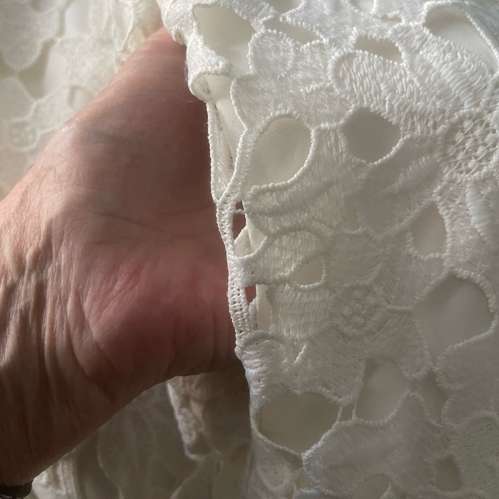 Spectacular David's Bridal Ivory Floral Lace Gown - Picture 12 of 16